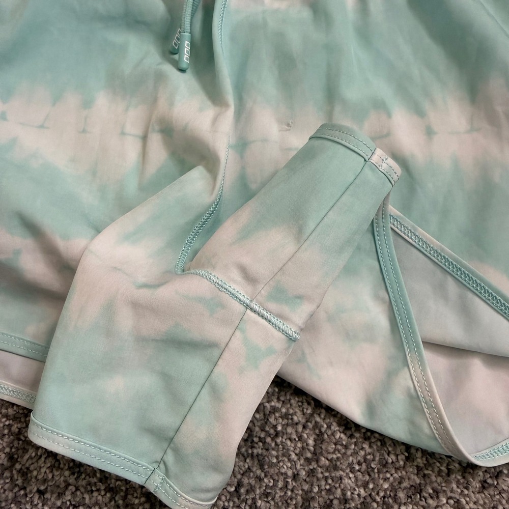 Lorna Jane Uniquely Mint Green Tie Dye Running Shorts Medium Side Zip Pocket - Picture 6 of 10
